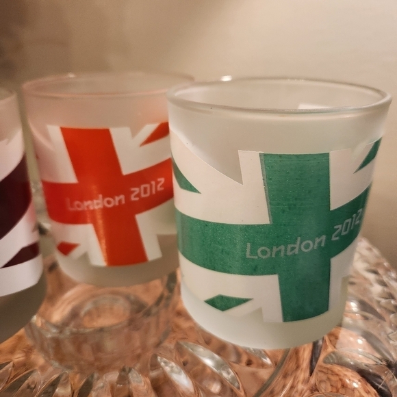 London Olympics Frosted Glass Tumblers Set  Union Jack‎ Flag & Official Logo - Picture 6 of 7